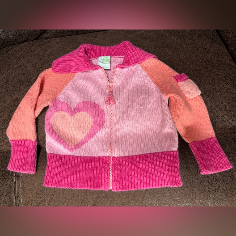 Vintage Y2K Circo heart Sweater zip up cardigan 2T